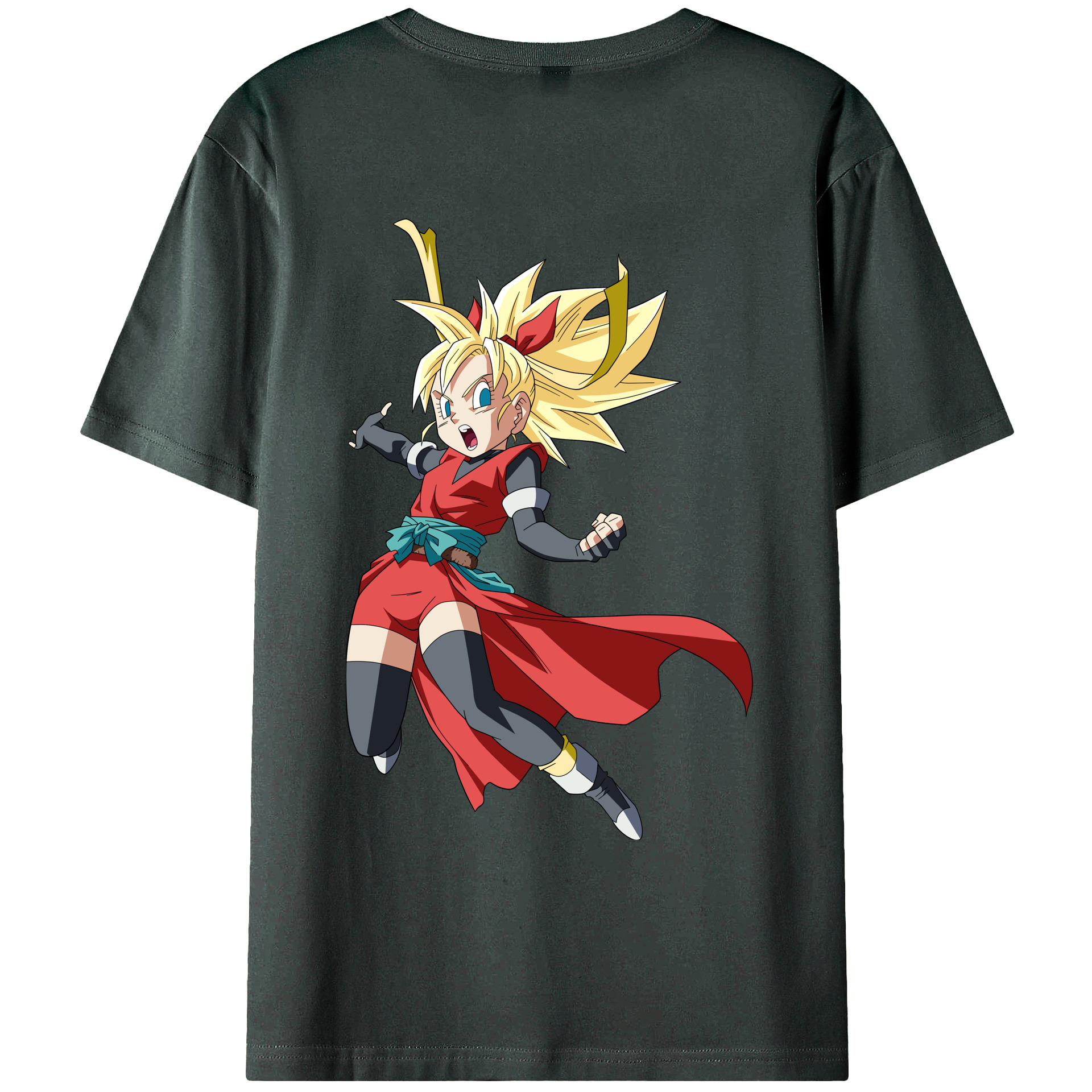 （画像用） ドラゴンボール カリフラ DRAGON BALL Caulifla 綿100％ メンズ半袖Tシャツ（バックプリント） 通気性